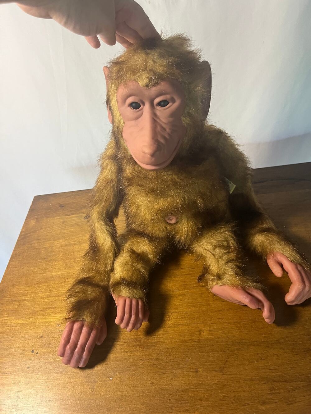 Senario Interactive Plush Monkey Chimp Golden Brown Animatronic Toy Untested